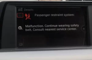 BMW passenger restraint system malfunction