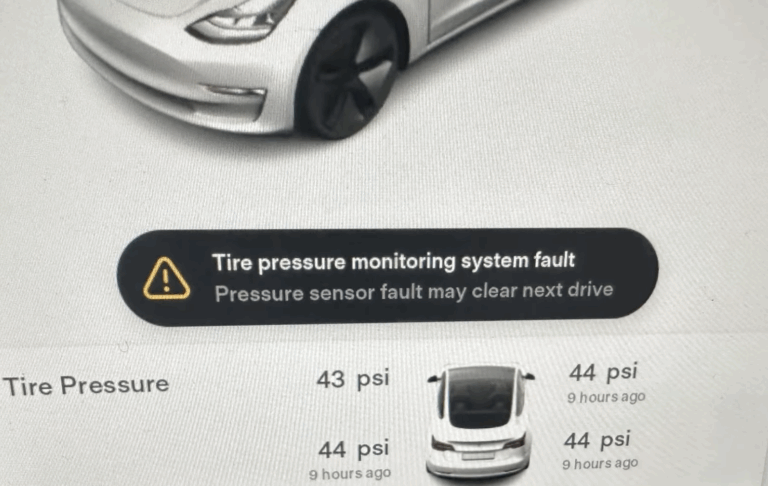 Tesla Tire Pressure Monitoring System Fault